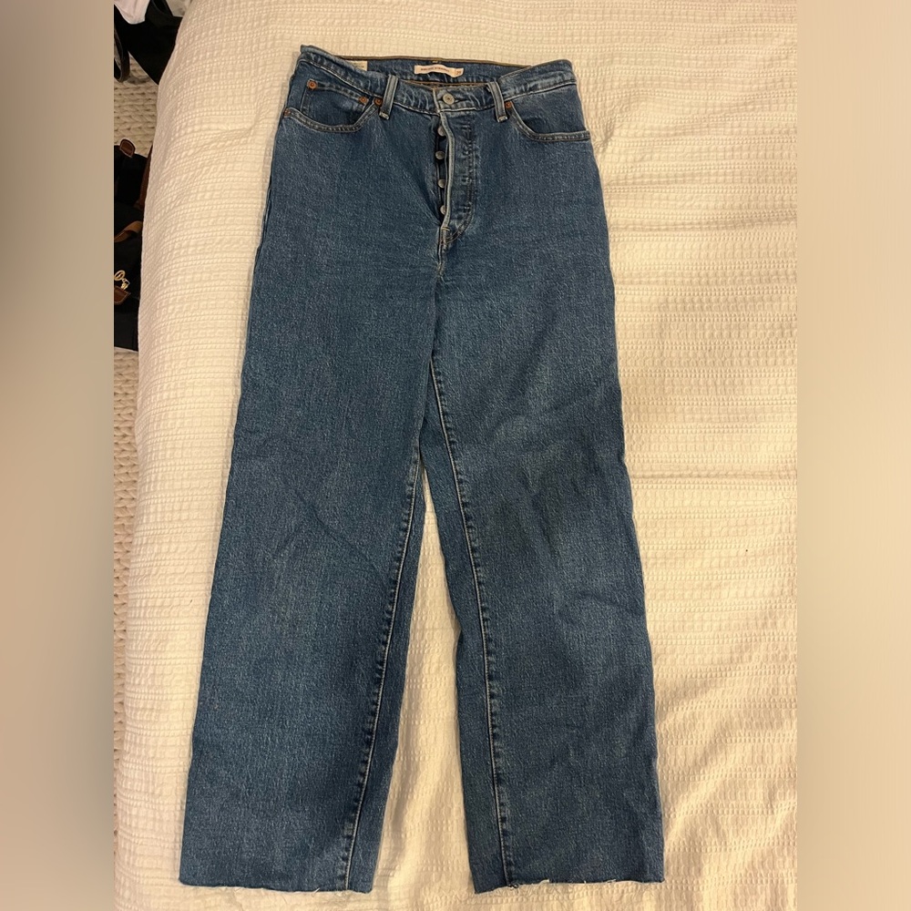 PREMIUM LEVI RIBCAGE STRAIGHT RAW HEM jeans